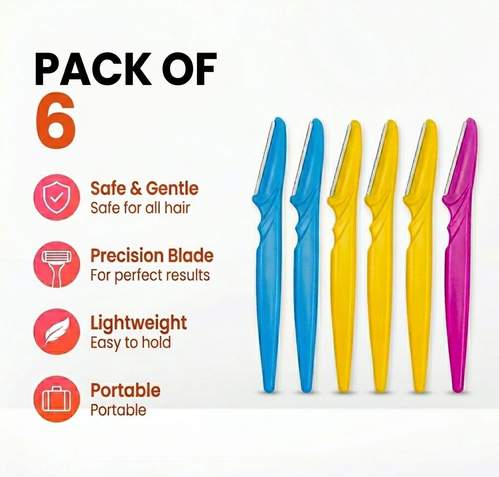 Reusable Eyebrow Razor Set of 6 | Face Hair Remover & Eyebrow Trimmer, Men & Women-image-32