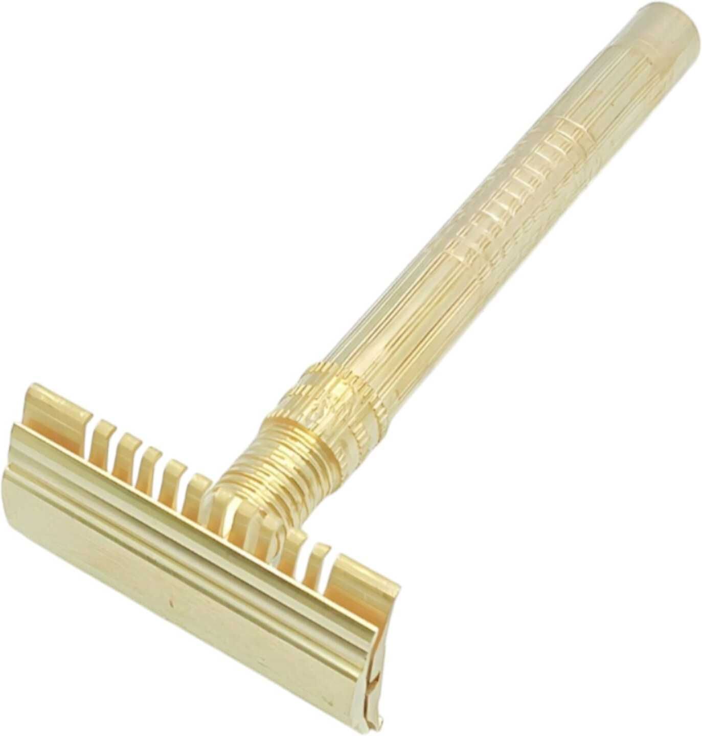 Double Edge Brass Safety Razor Open Comb(Golden), Men-image-29