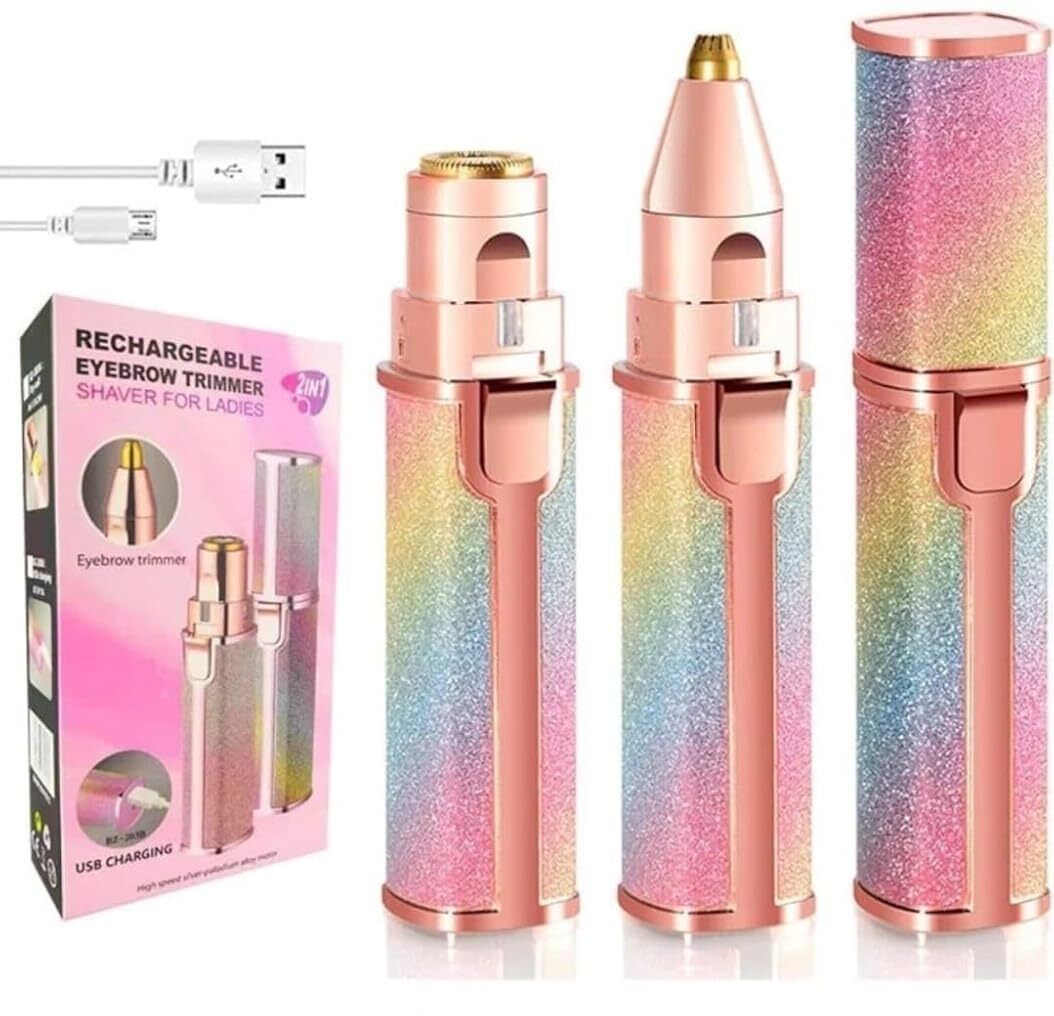 portable 2 In 1 Flawless Eyebrow Remover and Pain less Hair Remover Hair Curler Eyebrow Thread-image-3
