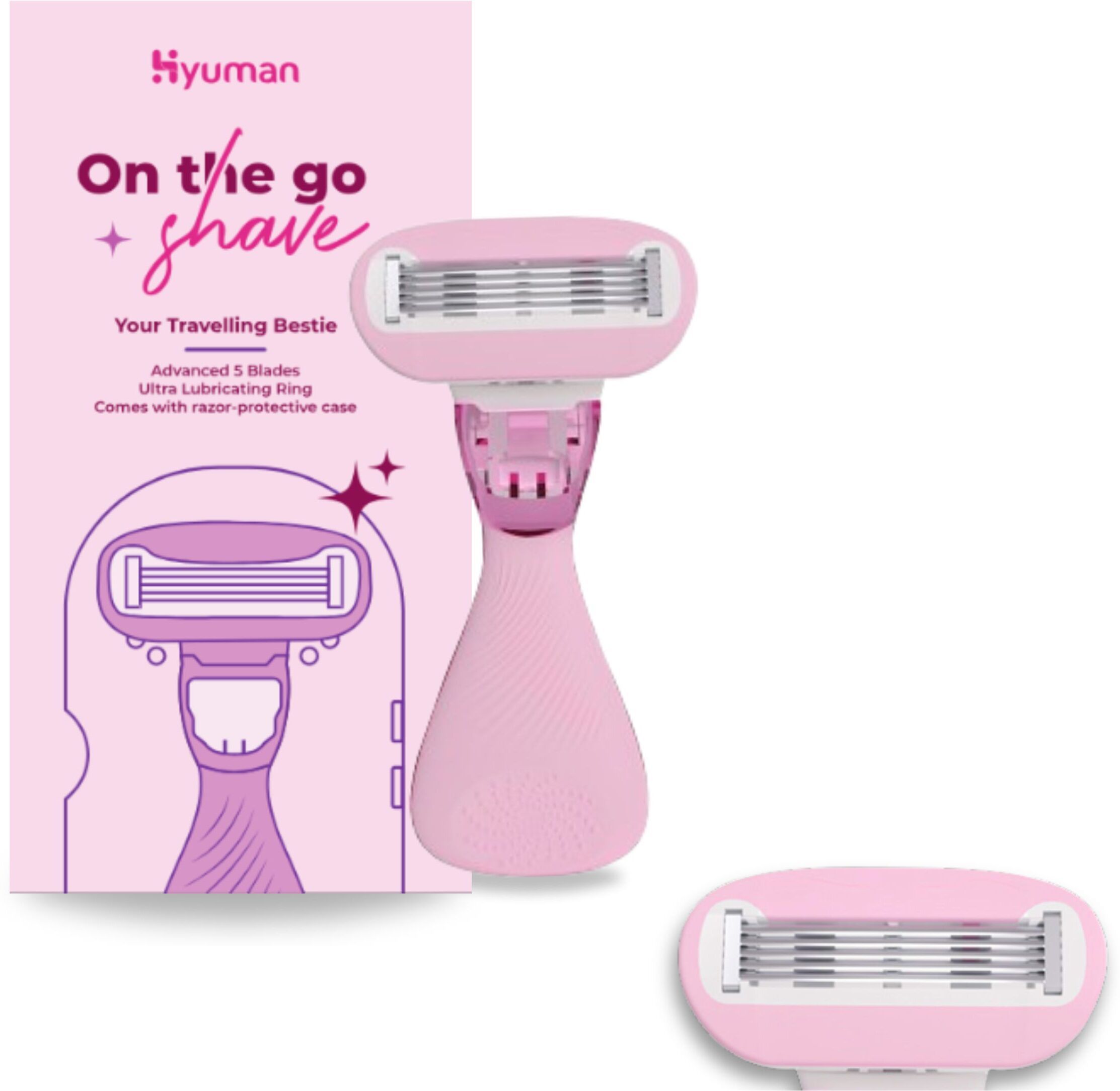 On the Go Body Razor Combo 1 Cartridge Blades/Refill, Lubricating Catridge, Women-image-22