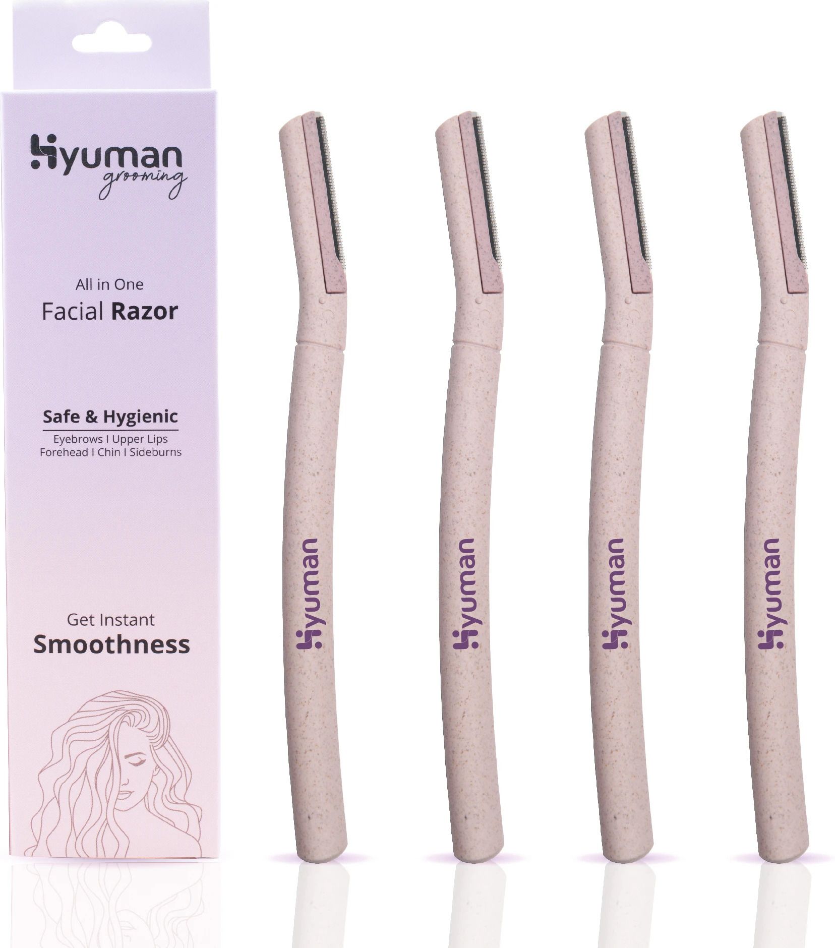 hyuman Eyebrow & Facial Razor for Women|Chin, Upperlip, Sideburns, Forehead | Reusable, Women-picture-19