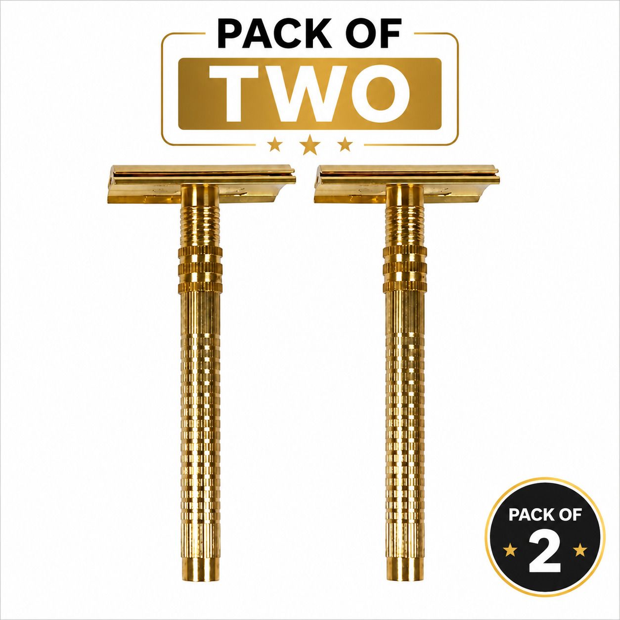 Pack of 2 Brass/Copper Safety Razor, Men & Women-image-44