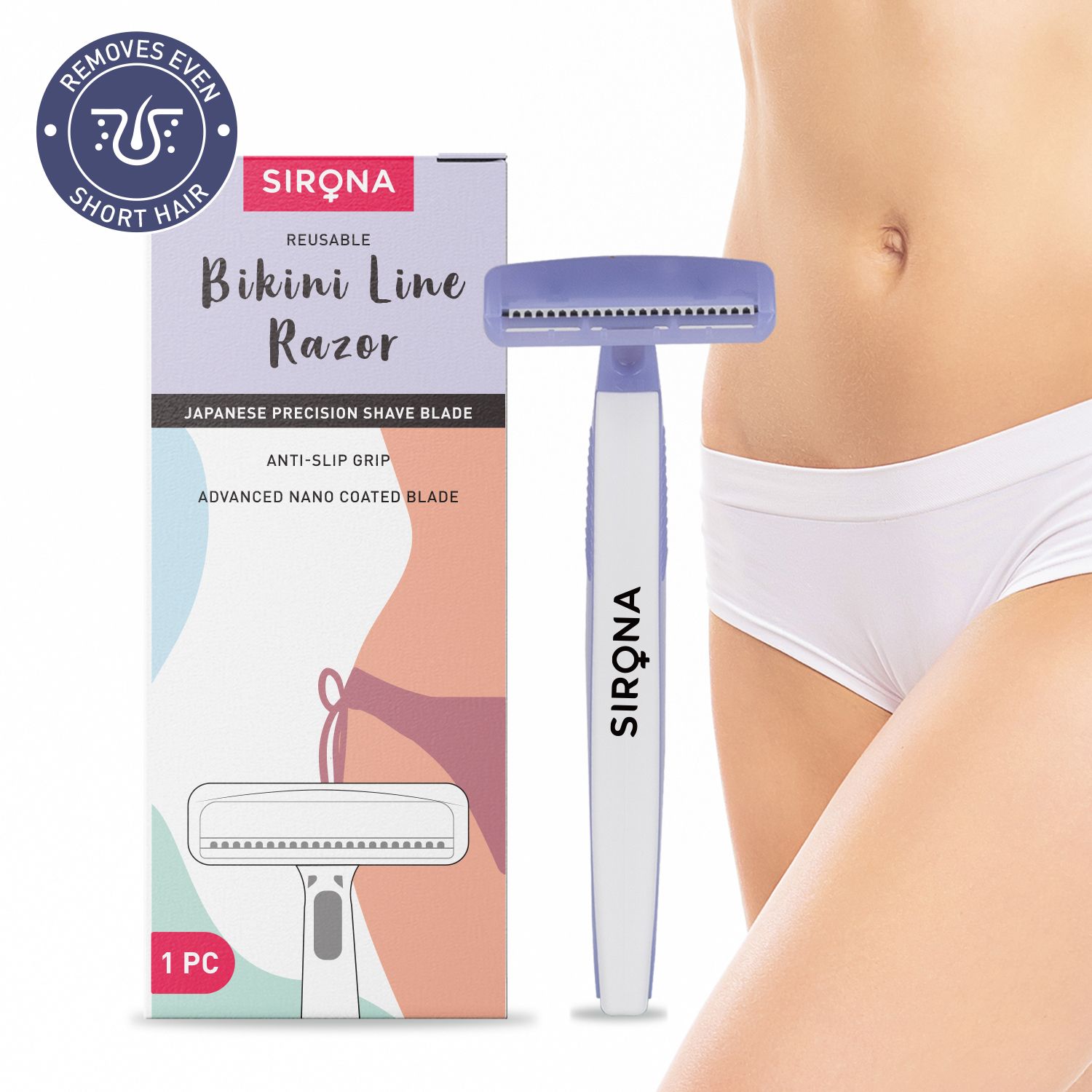 Reusable Bikini Line Razor with Advanced Nano Coated Blade, Women-image-9