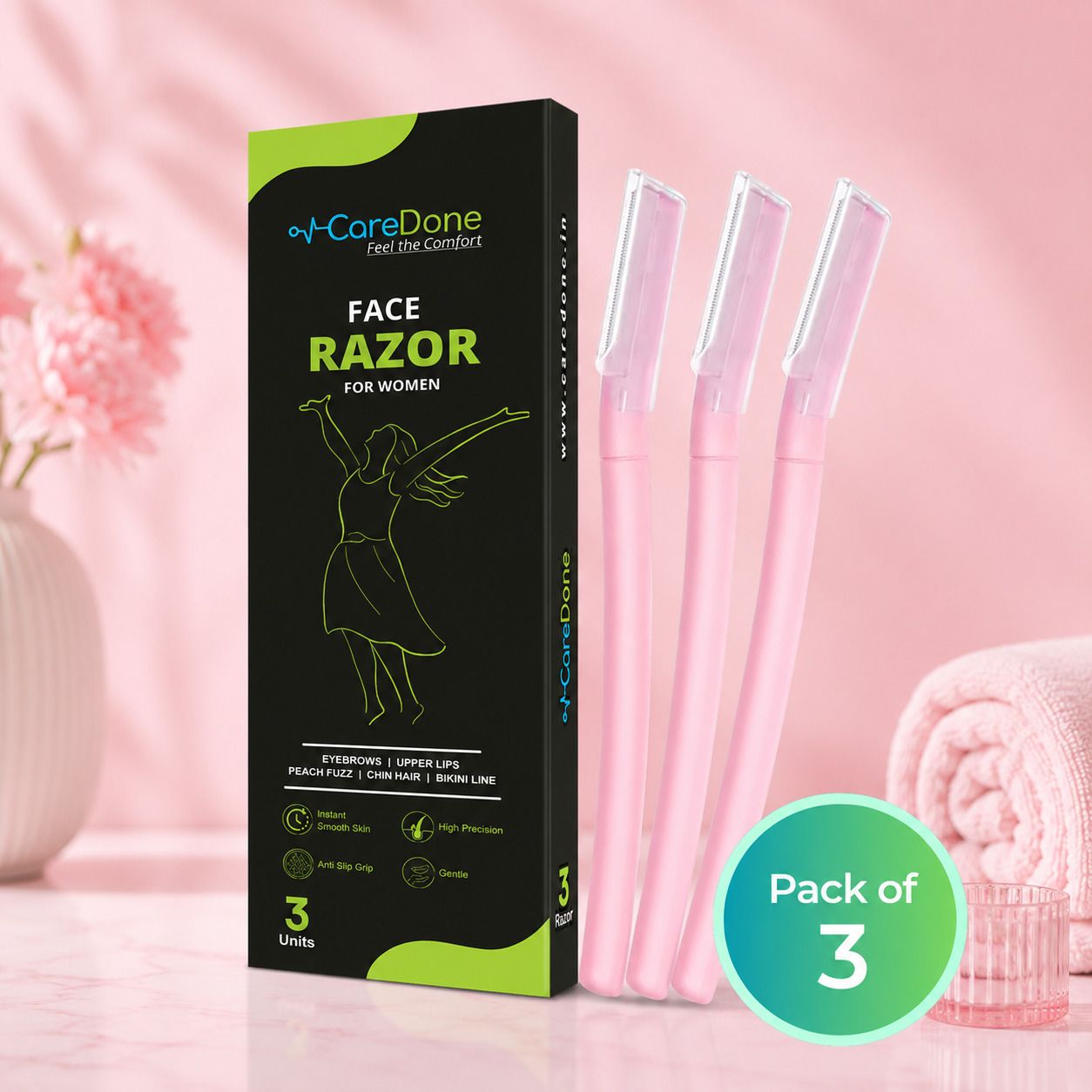caredone Facial Razor | Safe Dermaplaning Tool for Women, Women-picture-25