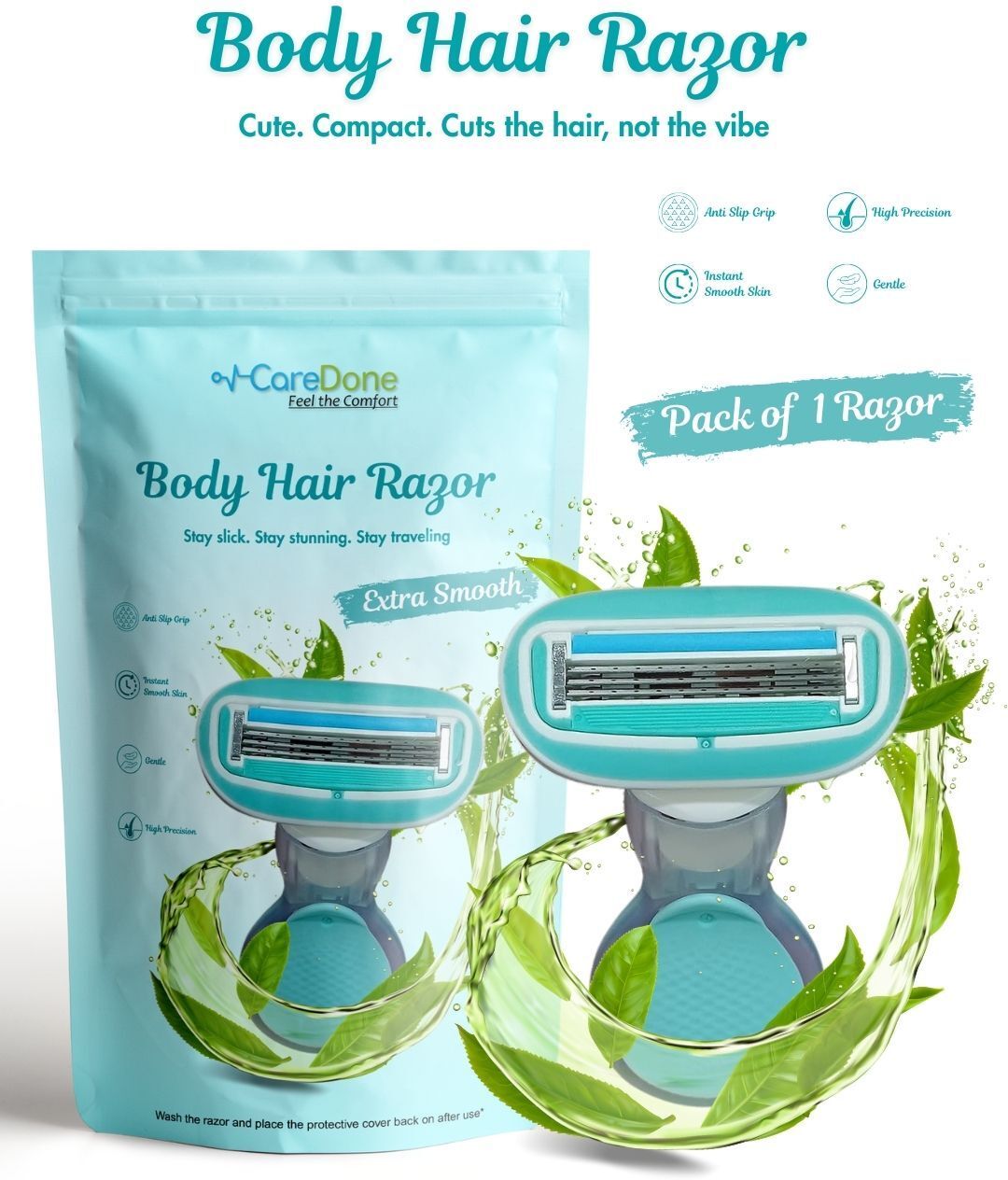 caredone Mini Bikini Razor for Sensitive Areas – Small Body Hair Trimmer for Women, Women-picture-29