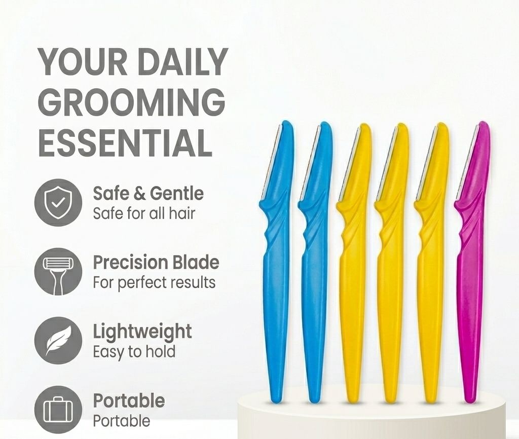 Premium Eyebrow Razor Pack of 6 | Women's Face Hair Removal Tool, Men & Women-image-33