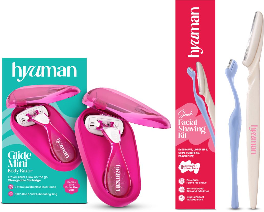 Glide Mini Razor + 1 Face Razor + 1 Eyebrow Razor Shaving Combo, Women-image-36