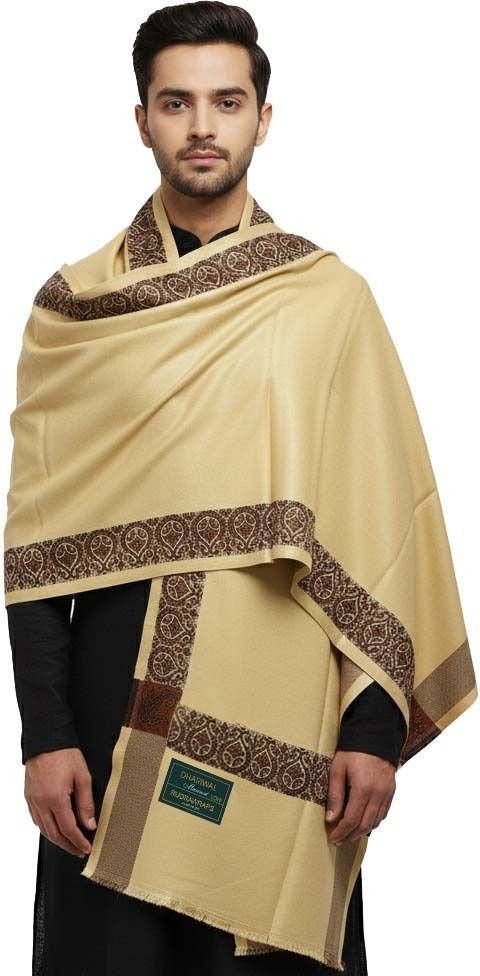 Rudrawraps Wool Solid Men Shawl-image-37