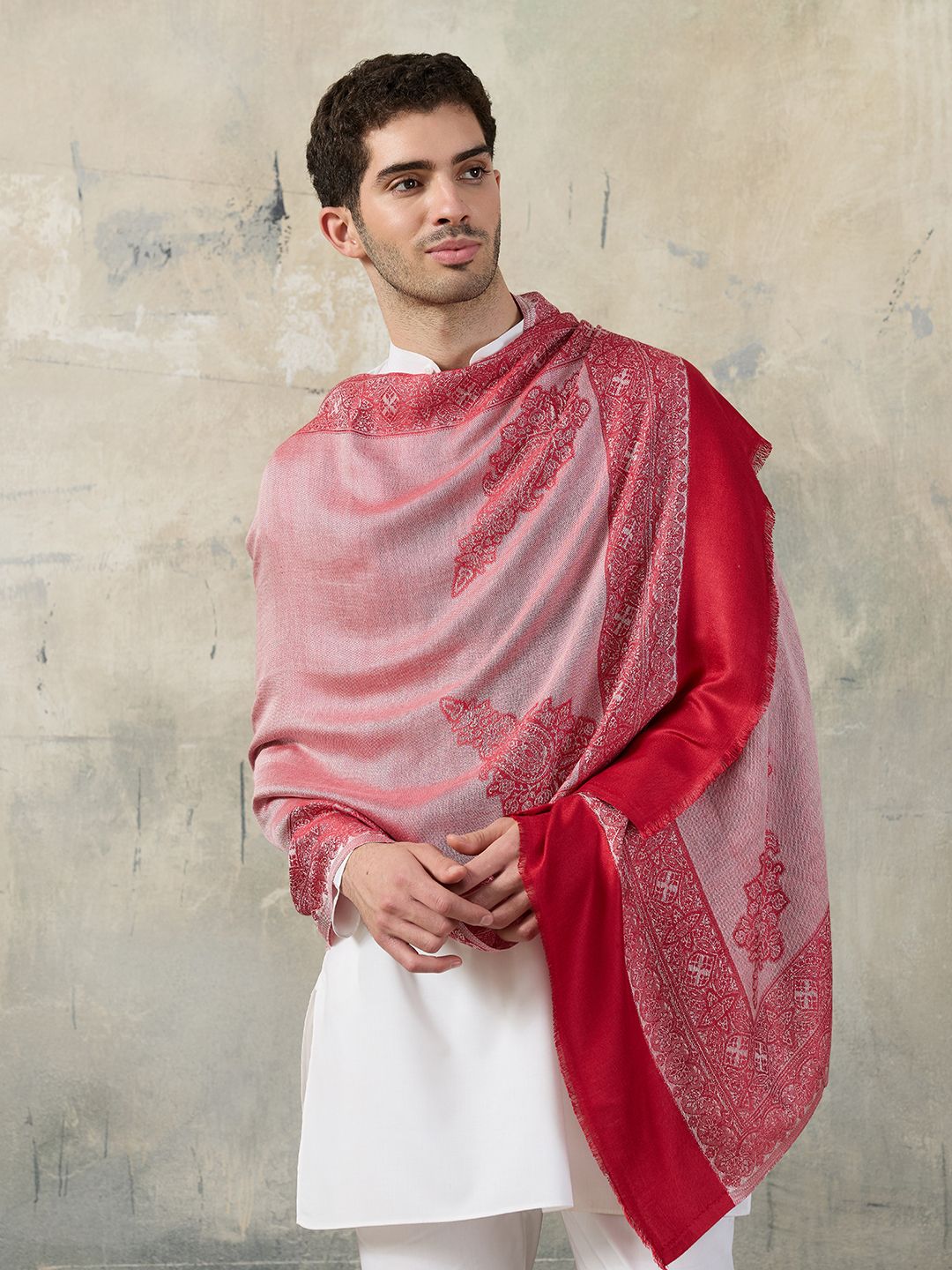 GREEN AGRITECH Viscose, Pashmina Woven, Self Design Men Shawl-image-32
