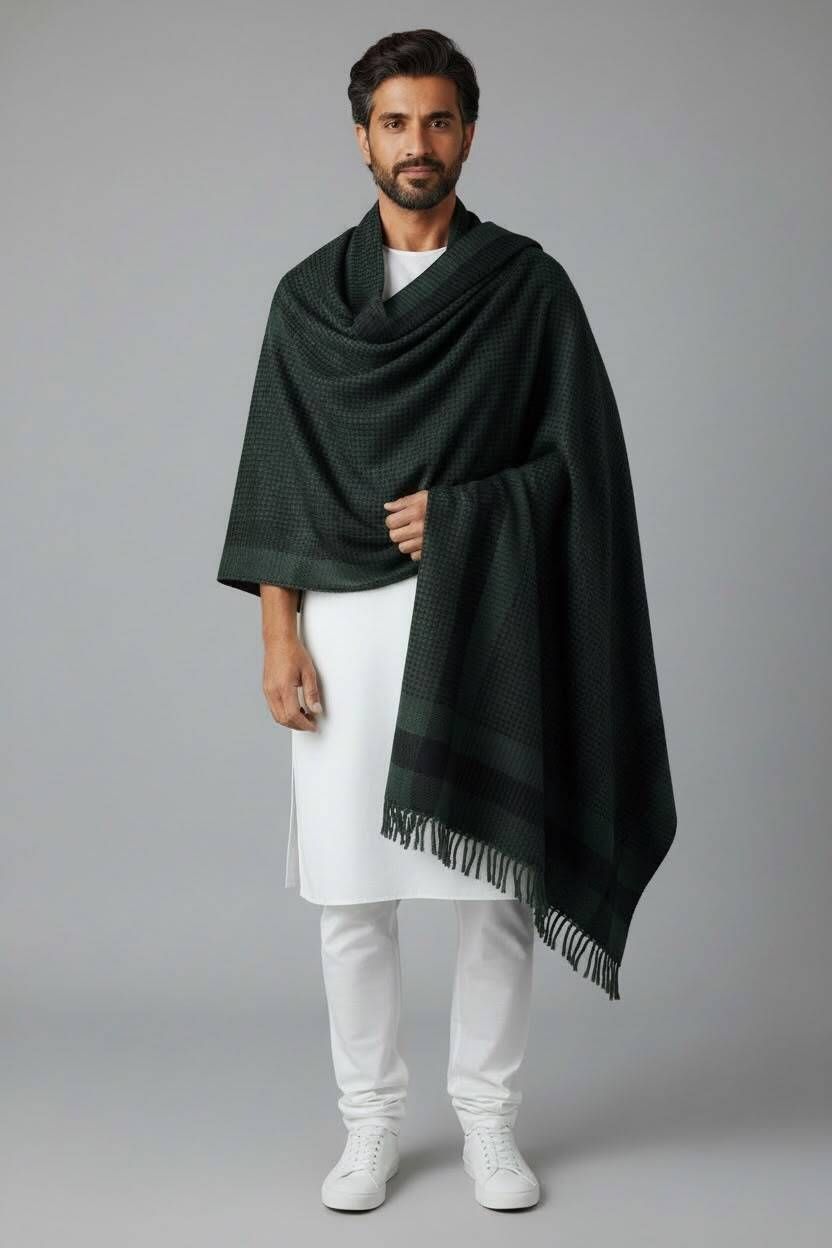 GShawls Acrylic Checkered Men Shawl-image-42