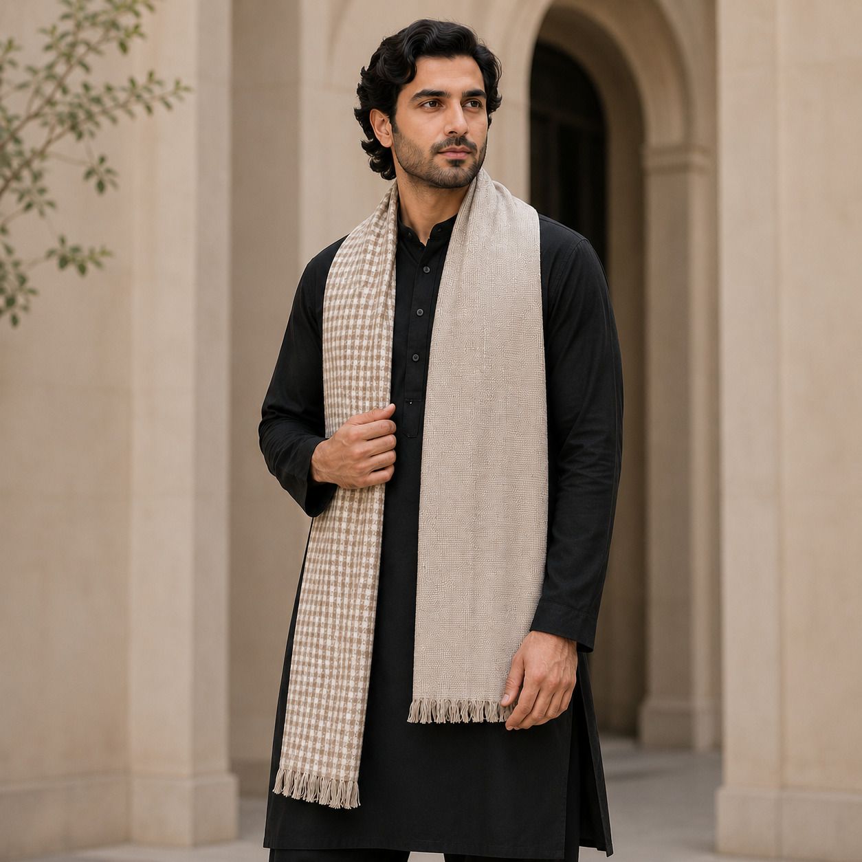 Tallit by enn dee Poly Wool Woven Women, Men Shawl-picture-37
