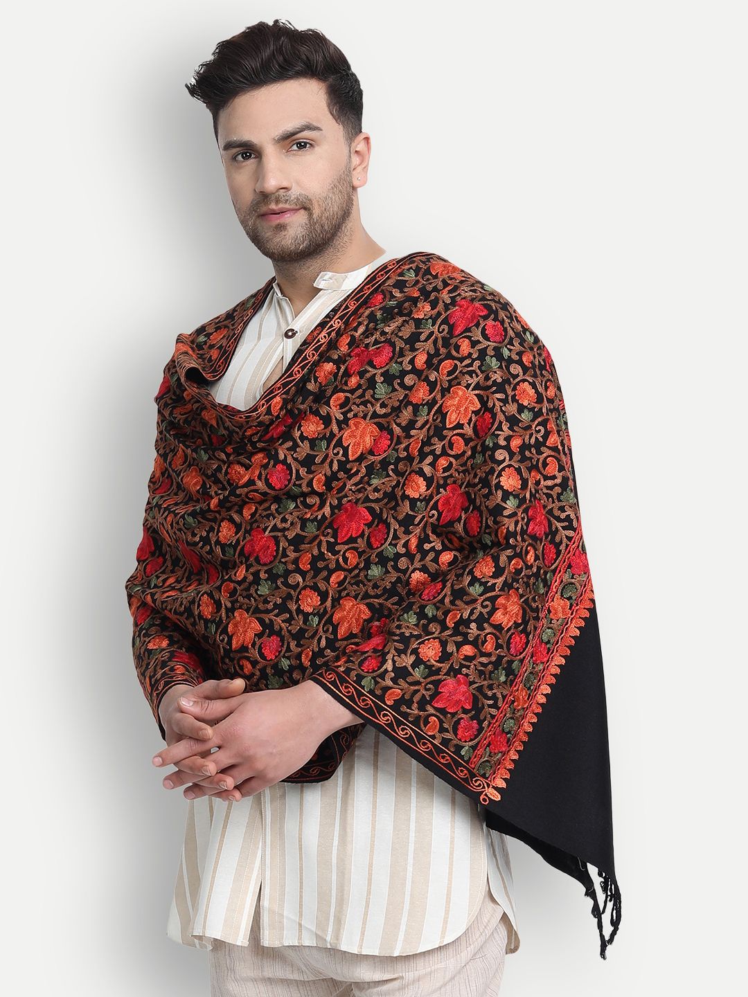 Zamour Acrylic Embroidered Men Shawl-picture-26