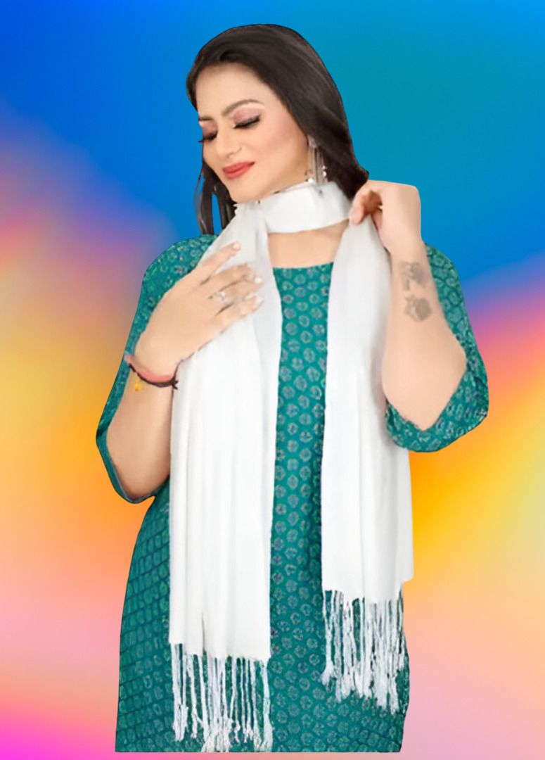 Collective Stitch Cotton Solid Women Shawl-image-43