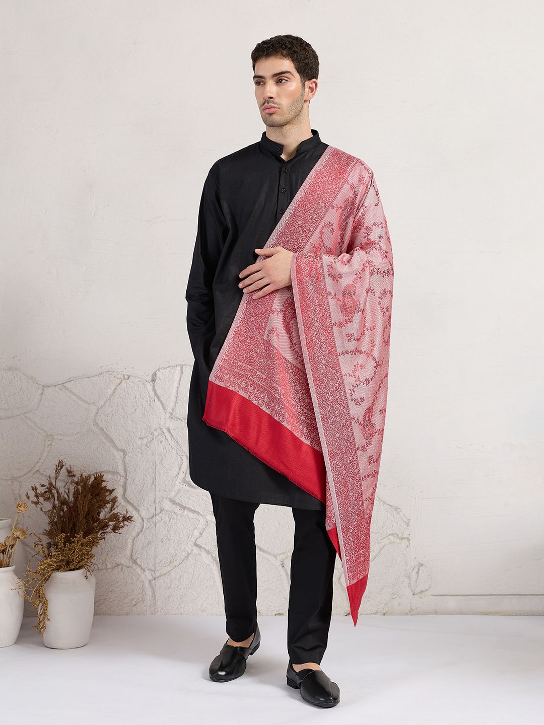 GREEN AGRITECH Viscose, Pashmina Woven, Self Design Men Shawl-image-29