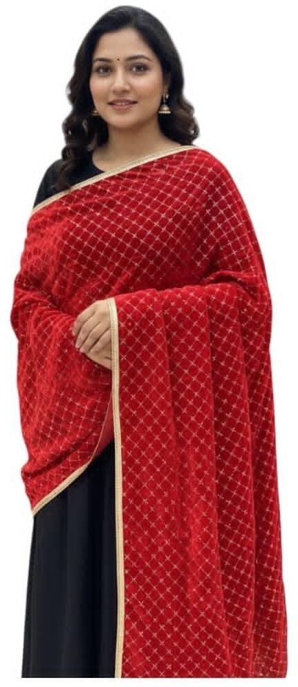 Fancy duppatta house Velvet Embroidered Women, Men Shawl-picture-47