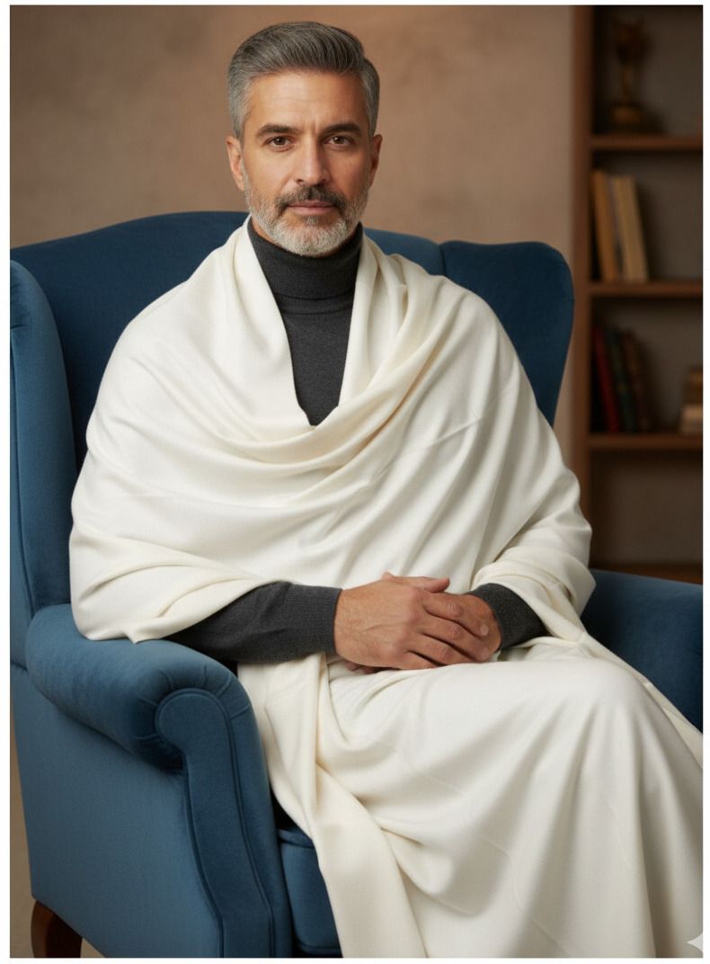 KAVIM Wool Solid Men Shawl-picture-22