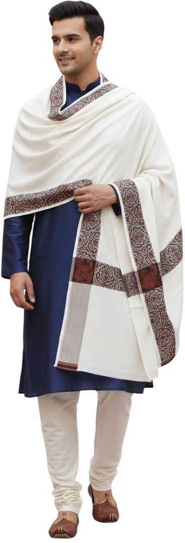 Vrinde Wool Self Design Men Shawl-picture-10