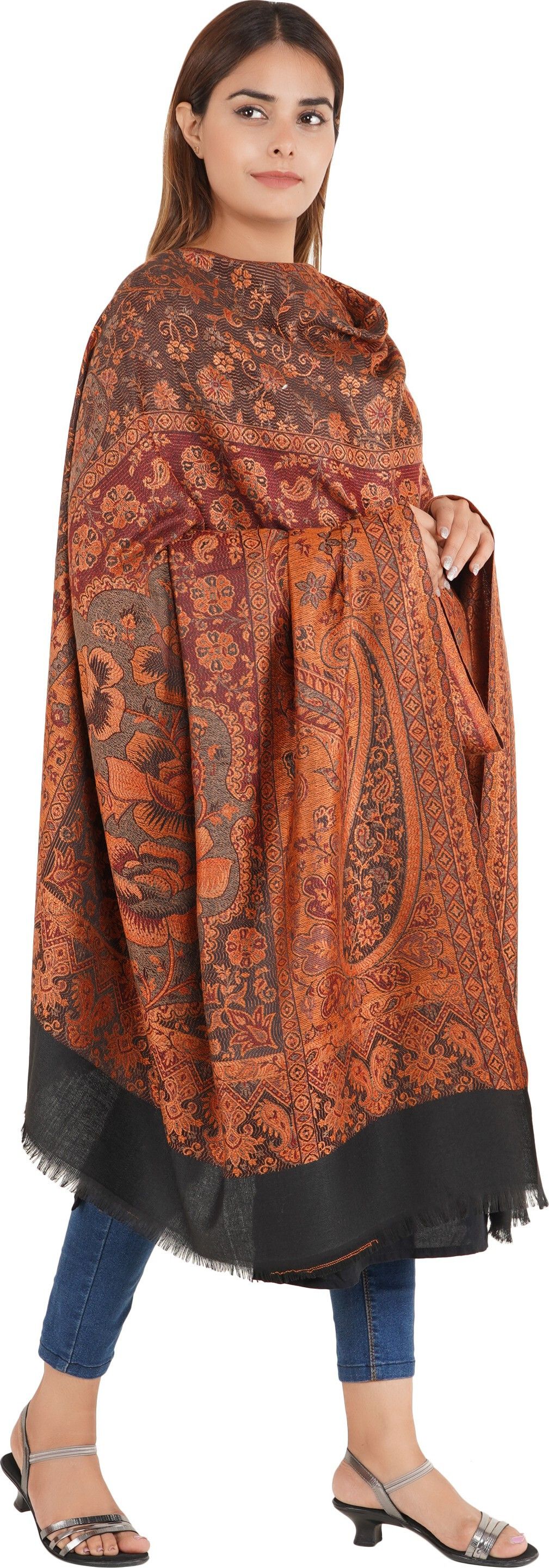 KASHMIRI TREND Wool Self Design Men Shawl-picture-16