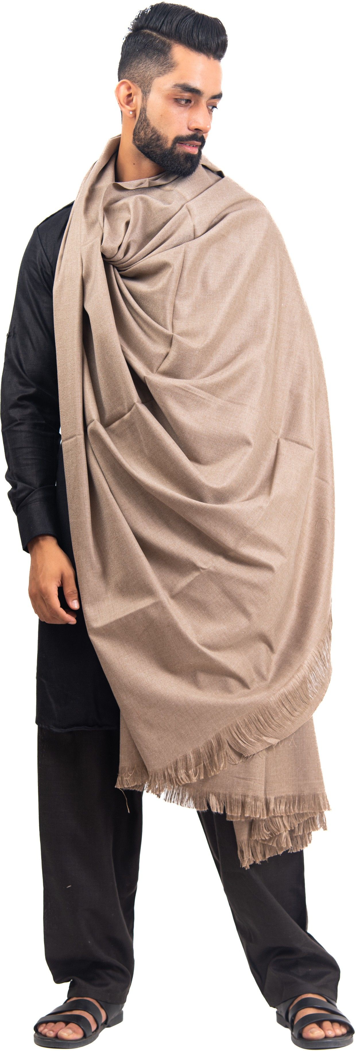 BAISA Wool Solid, Woven Men Shawl-picture-28