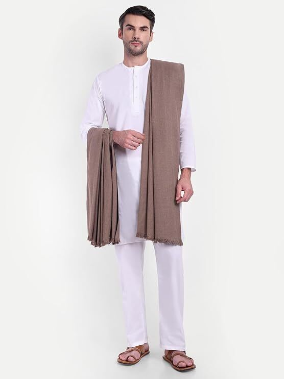 Kashmiri Thead Wool Self Design Men Shawl-picture-35