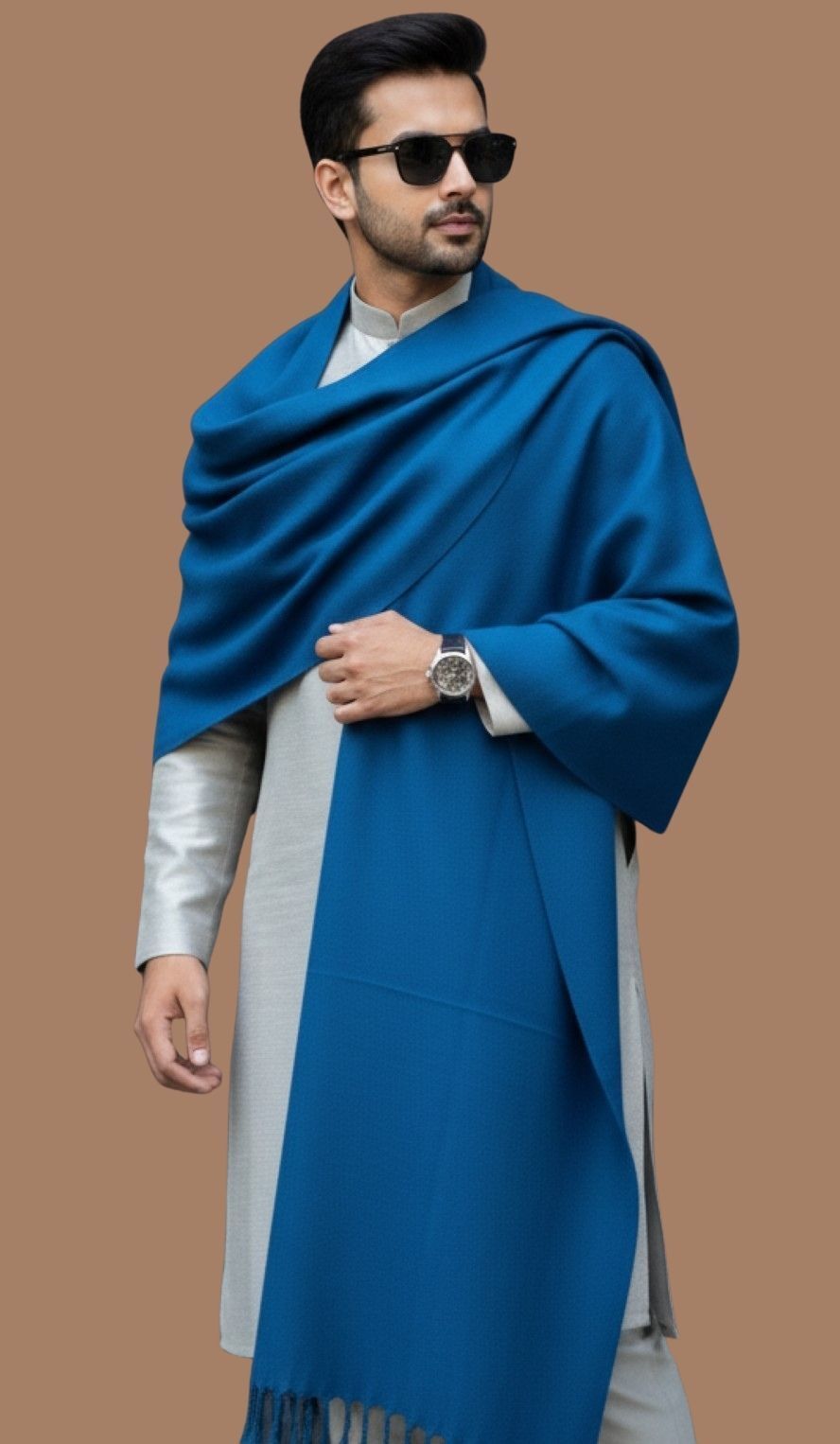 Sudako Acrylic Solid Men Shawl-picture-12