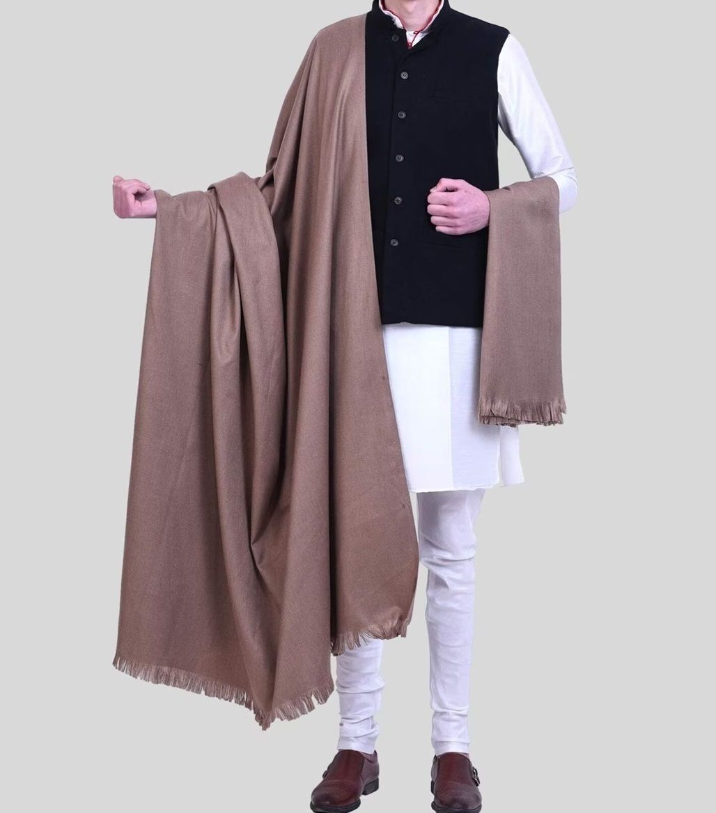 Unnkaari Polyester Wool Blend Solid Men Shawl