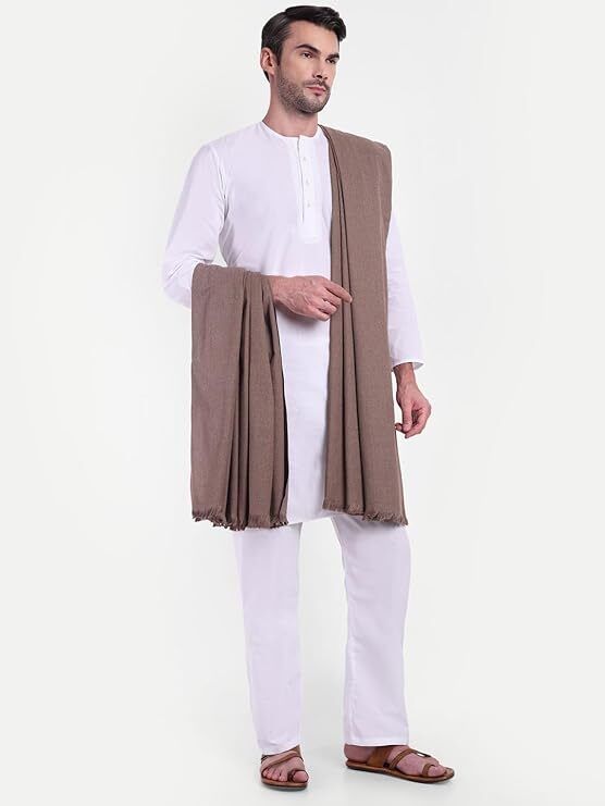 Kashmiri Thead Wool Self Design Men Shawl-picture-10