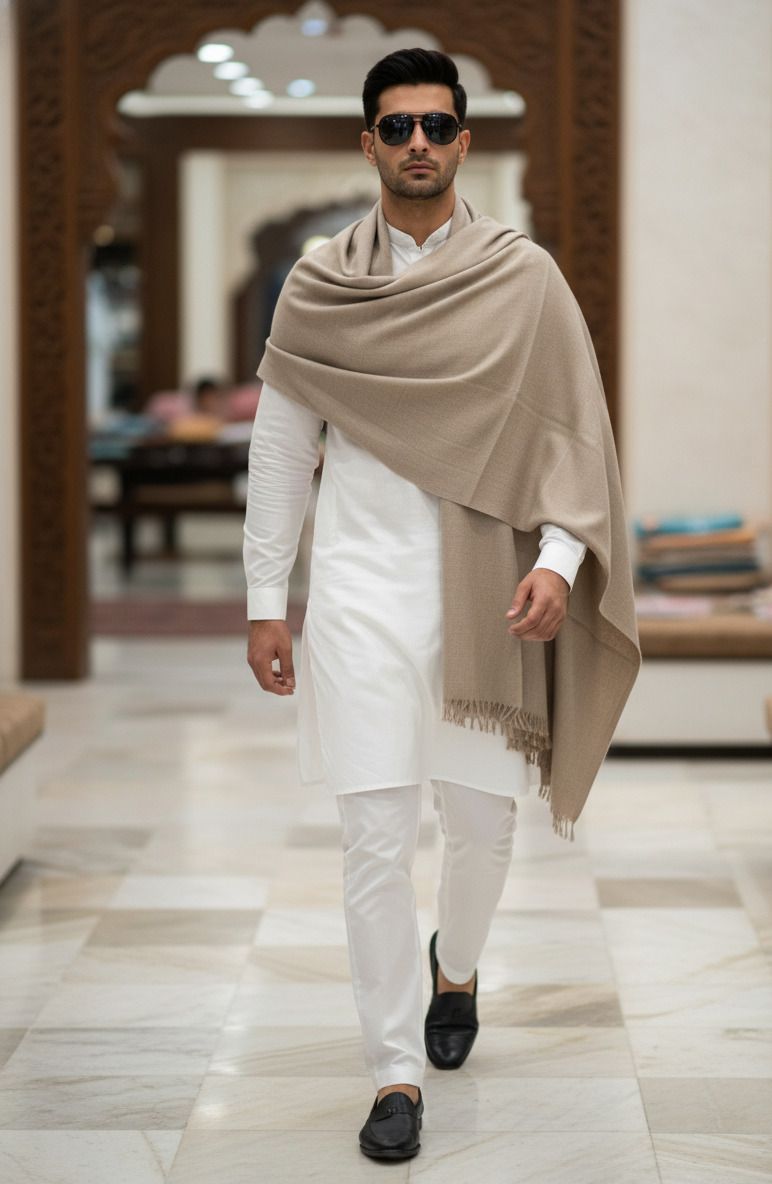 Winter Heirloom Acrylic Solid Men Shawl-image-10
