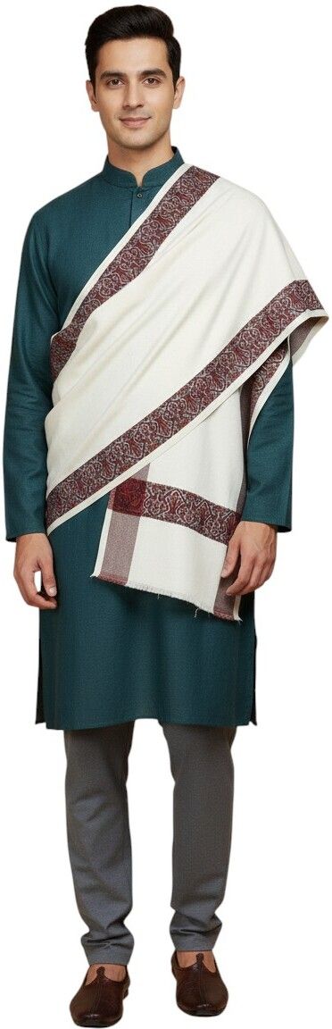 Vrinde Wool Self Design Men Shawl-picture-22