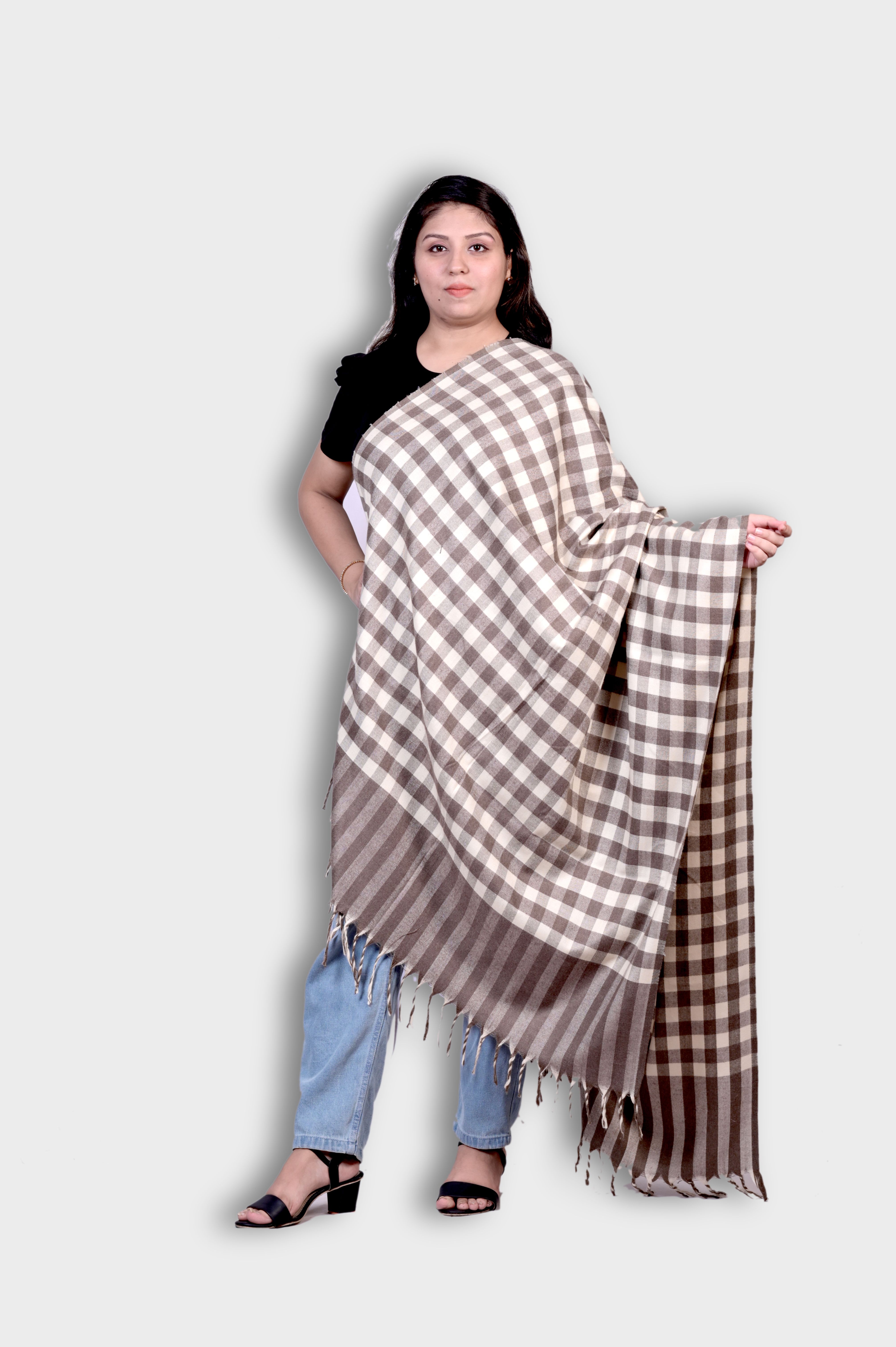 Allure Motifs Polyester Wool Blend Woven Men, Women Shawl-picture-12