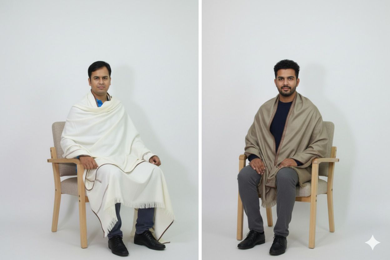 KAVIM Pashmina Self Design Men Shawl-picture-29