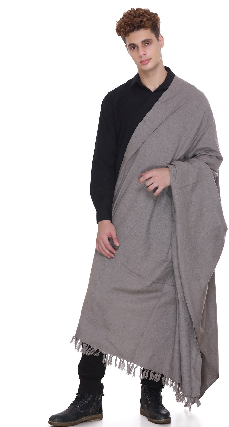 MANBHAV Acrylic Solid Men Shawl-image-9