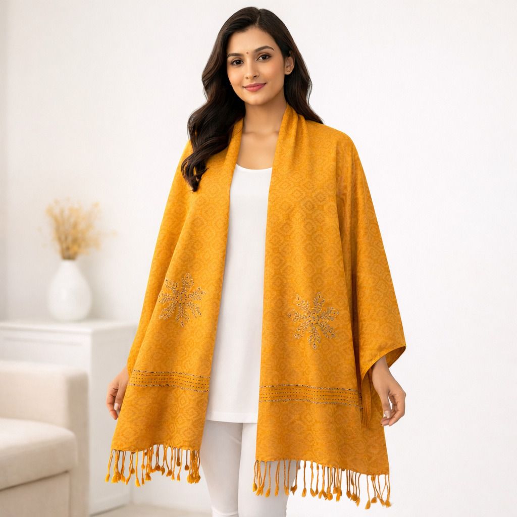 NOWASTRAA Poly Cotton Self Design Women, Men Shawl-picture-17