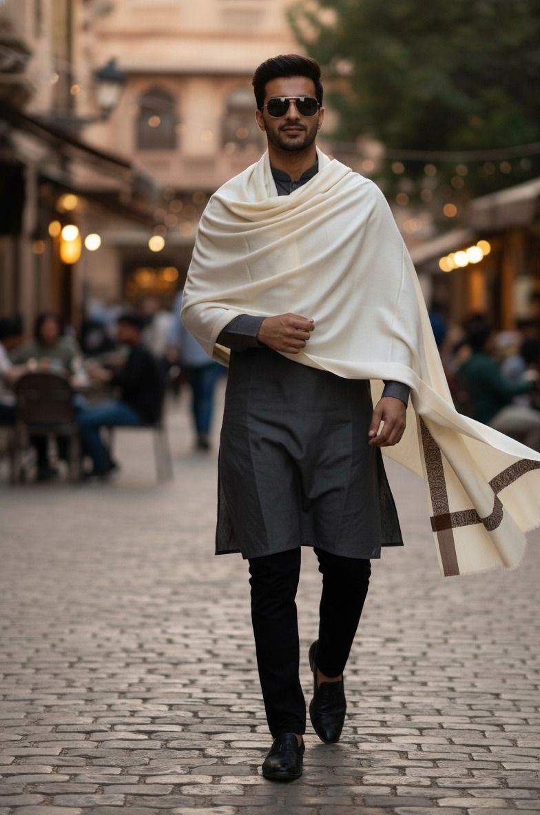 Winter Heirloom Acrylic Solid Men Shawl-image-12