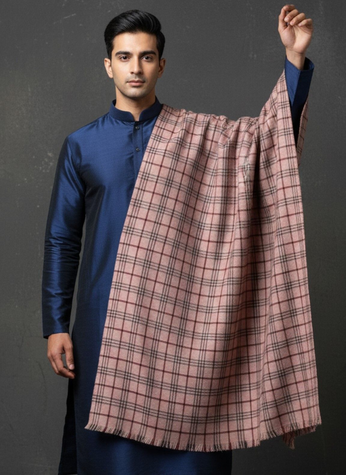 Sudako Acrylic Checkered Men Shawl-picture-19