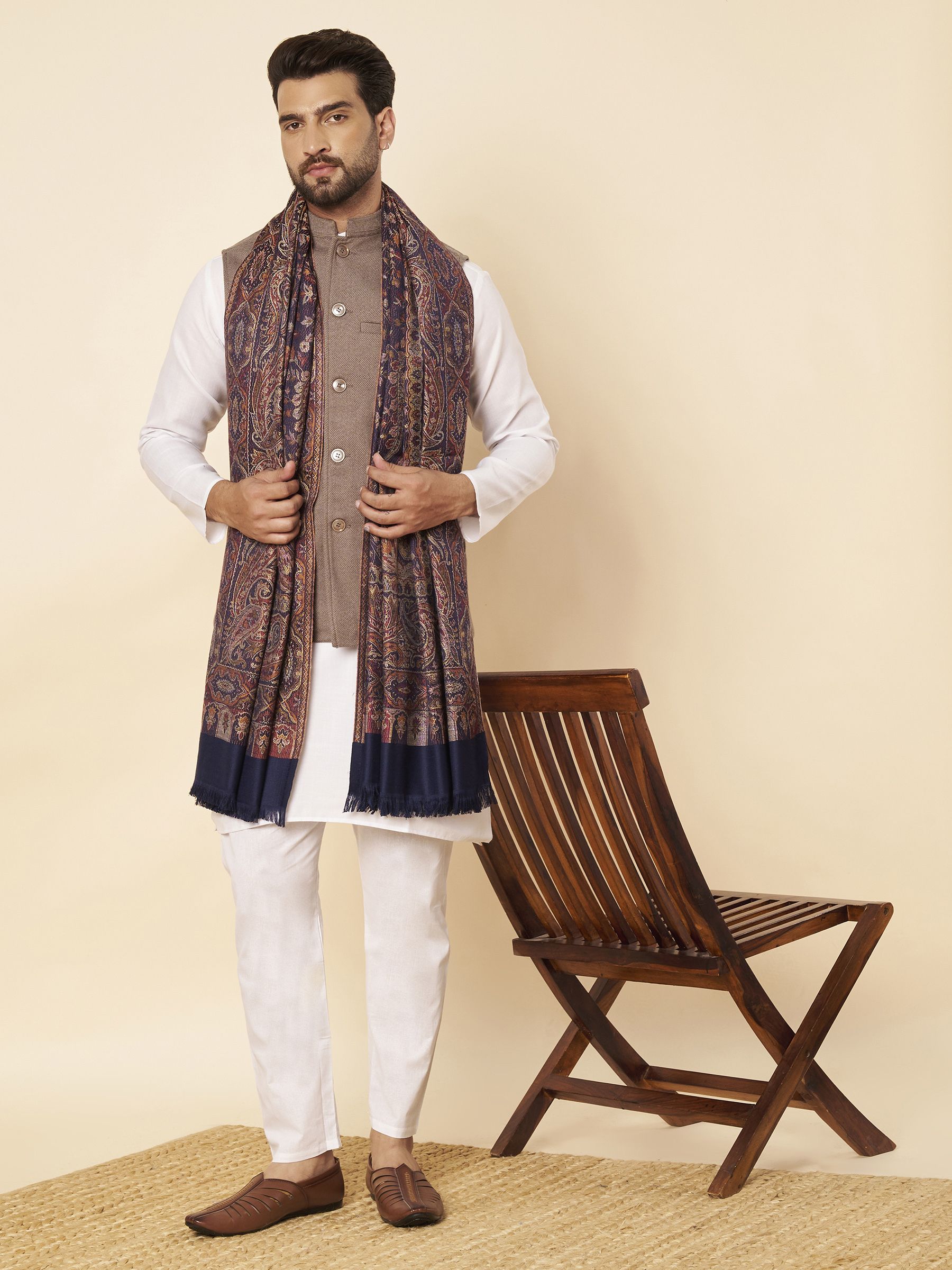 Zamour Acrylic Woven Men Shawl-picture-32