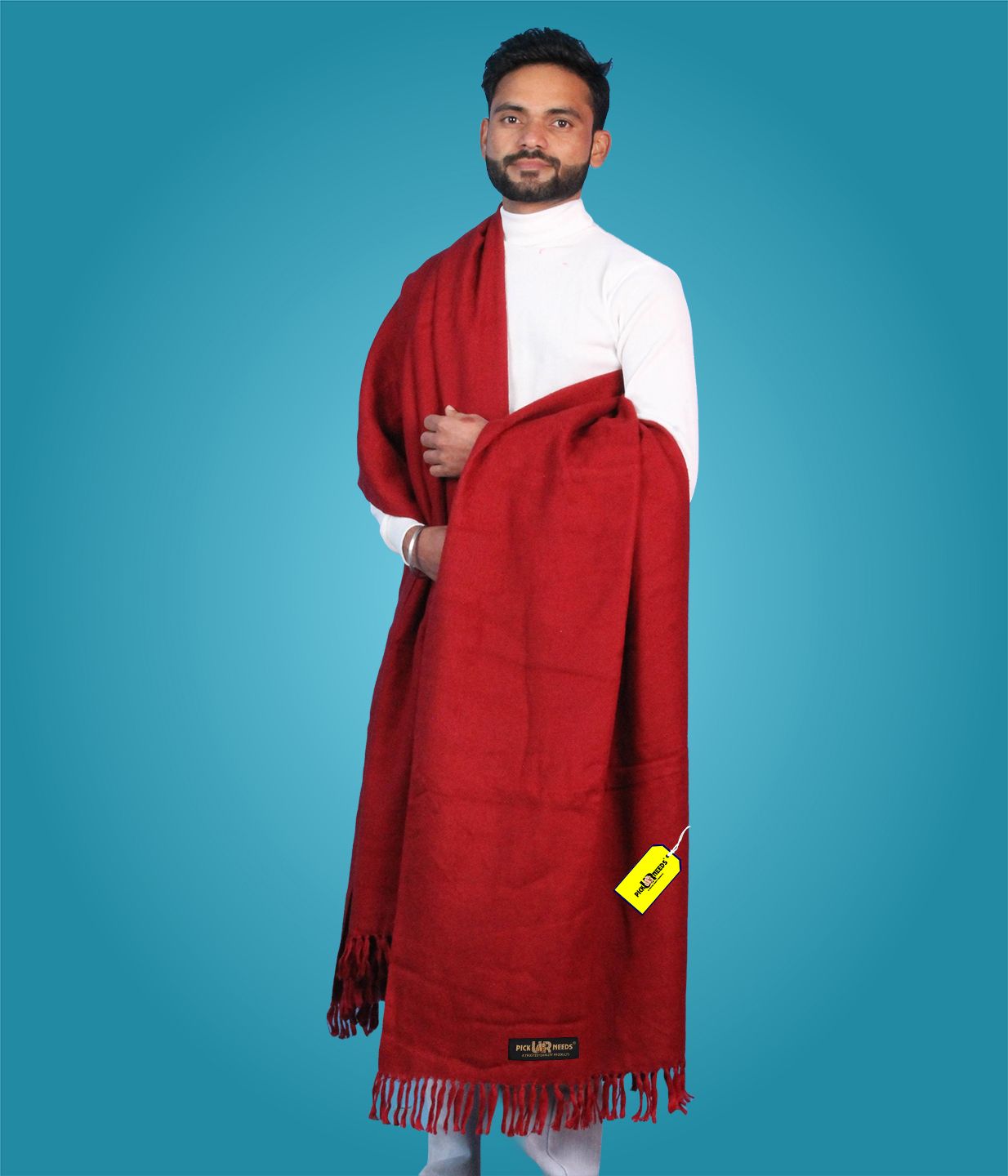 Pick Ur Needs Cashmere Solid Men Shawl-picture-36