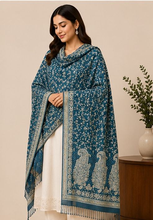 Tallit by enn dee Poly Wool Woven Women, Men Shawl-picture-32