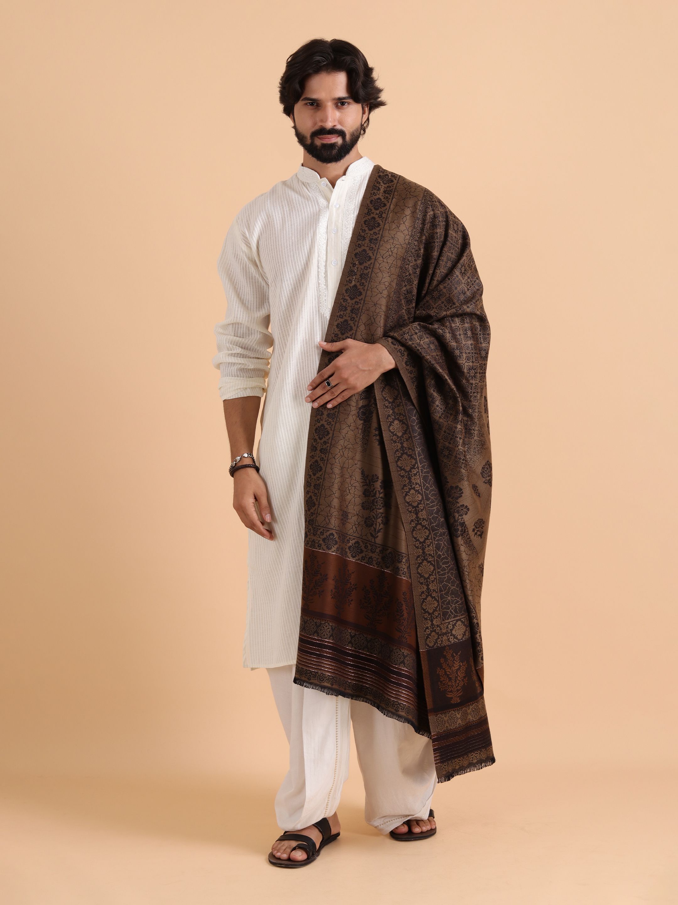 Tweedle Acrylic Woven Men Shawl-picture-13