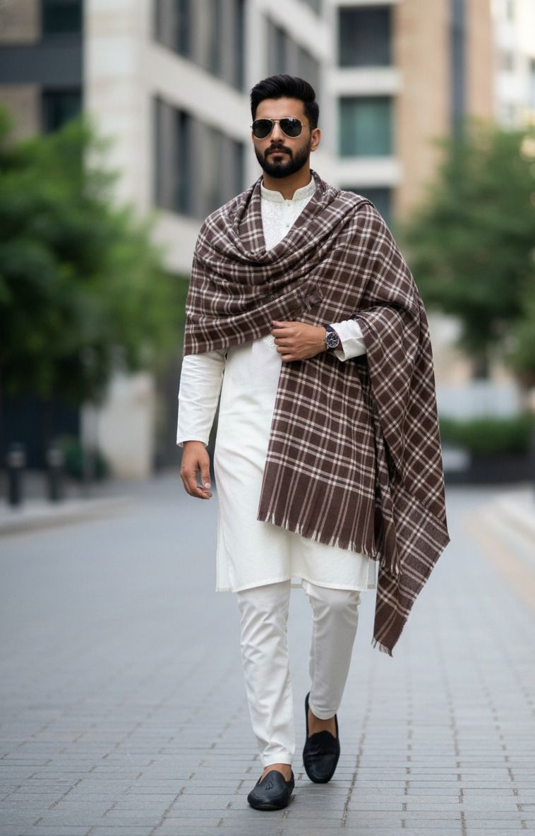 Winter Heirloom Acrylic Solid Men Shawl-image-11