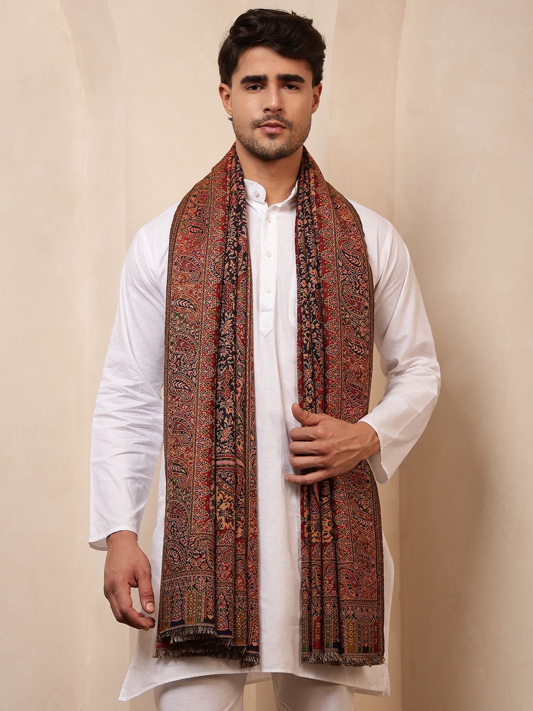 Ravaiyaa - Attitude Is Everything Wool Printed Men Shawl-picture-29