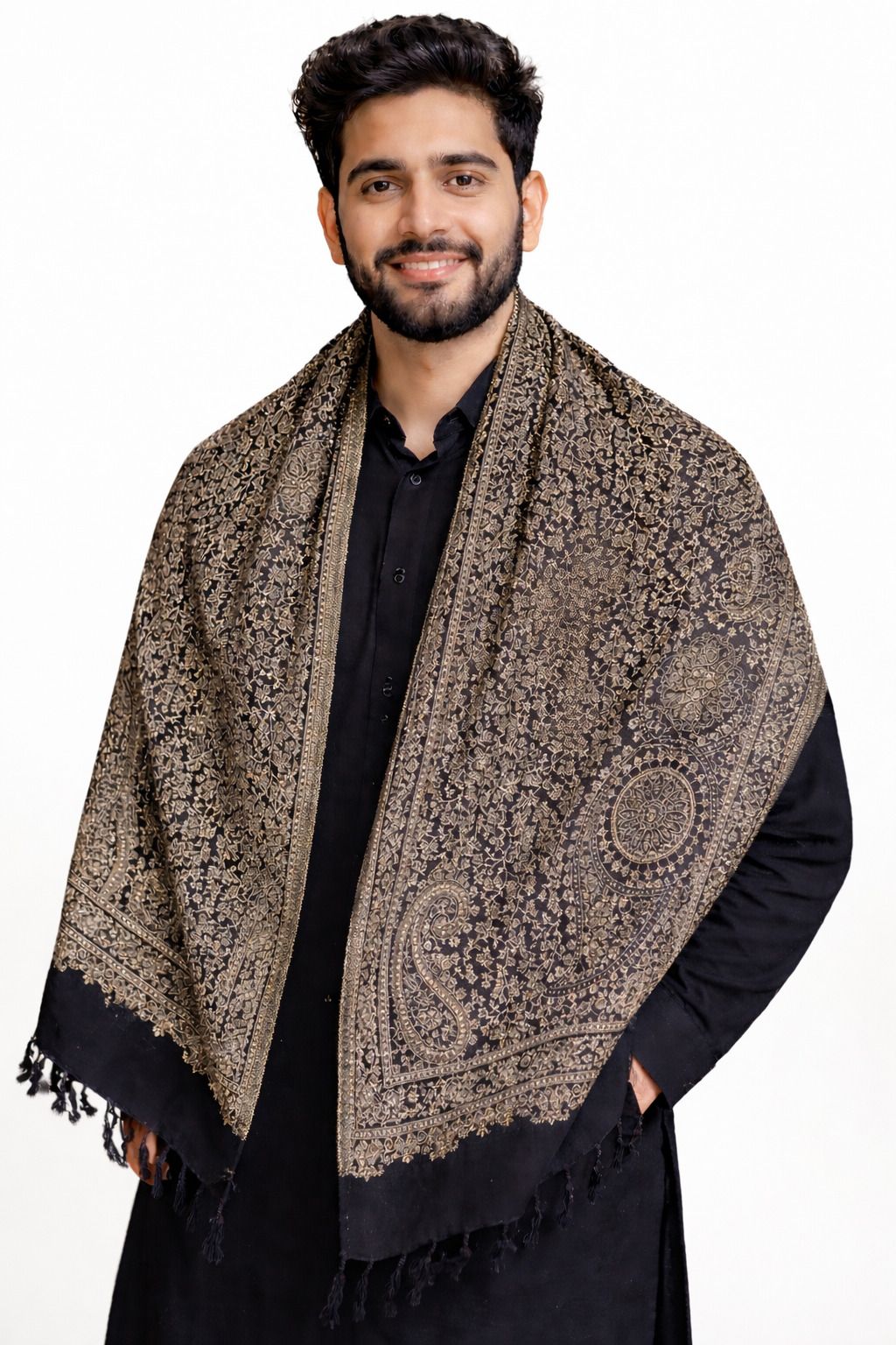 Noorfabric Poly Wool Printed Men Shawl-picture-34