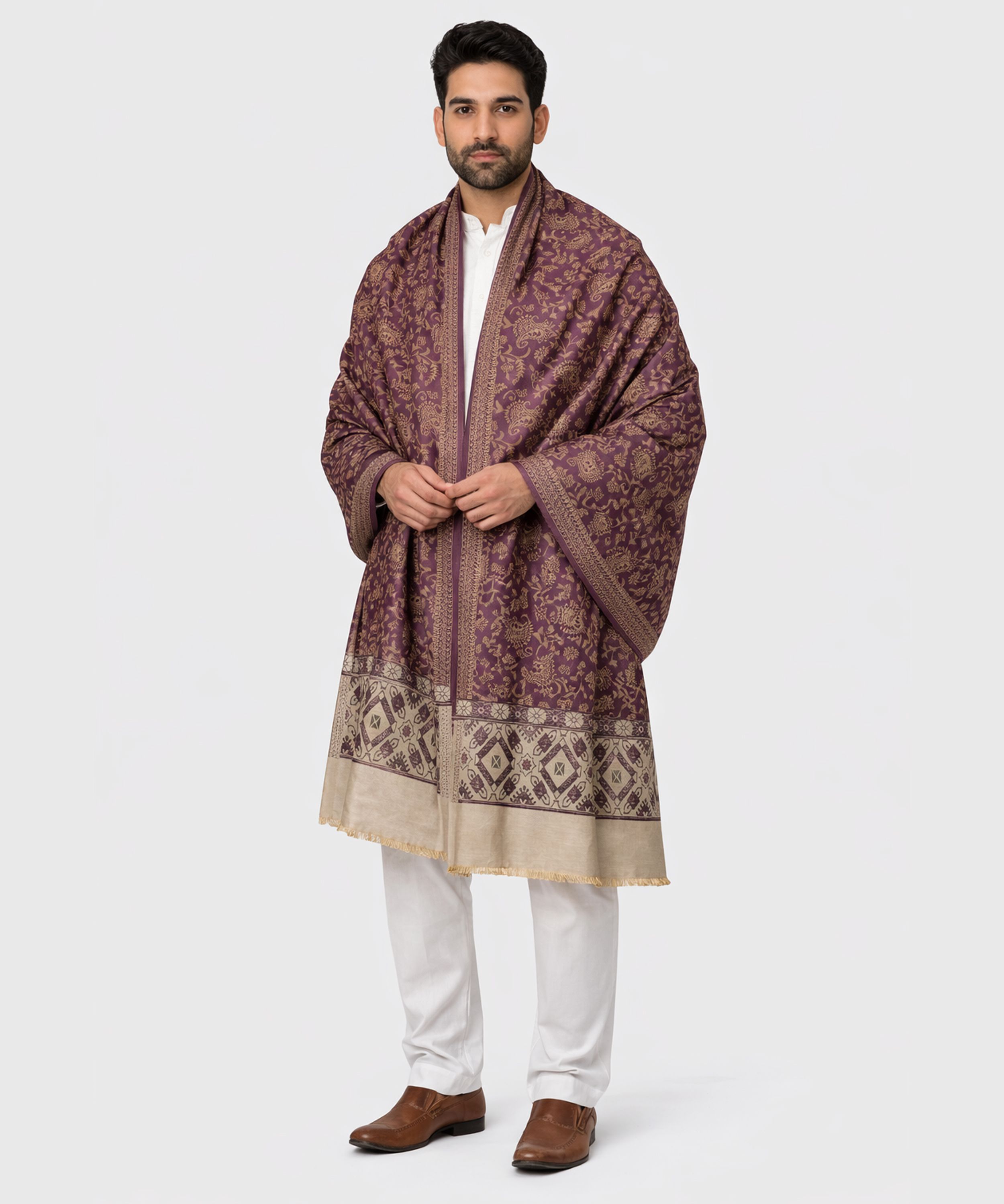 Ramnaya Wool Printed Men Shawl-picture-13