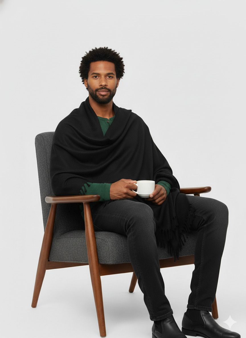 KAVIM Wool Solid Men Shawl-picture-31