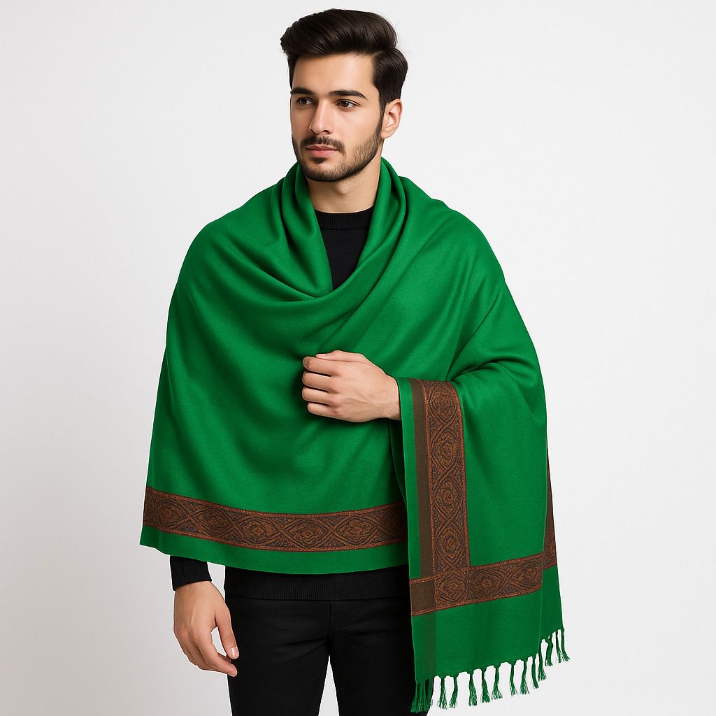 HBZ Cashmere Self Design, Paisley Women, Men Shawl