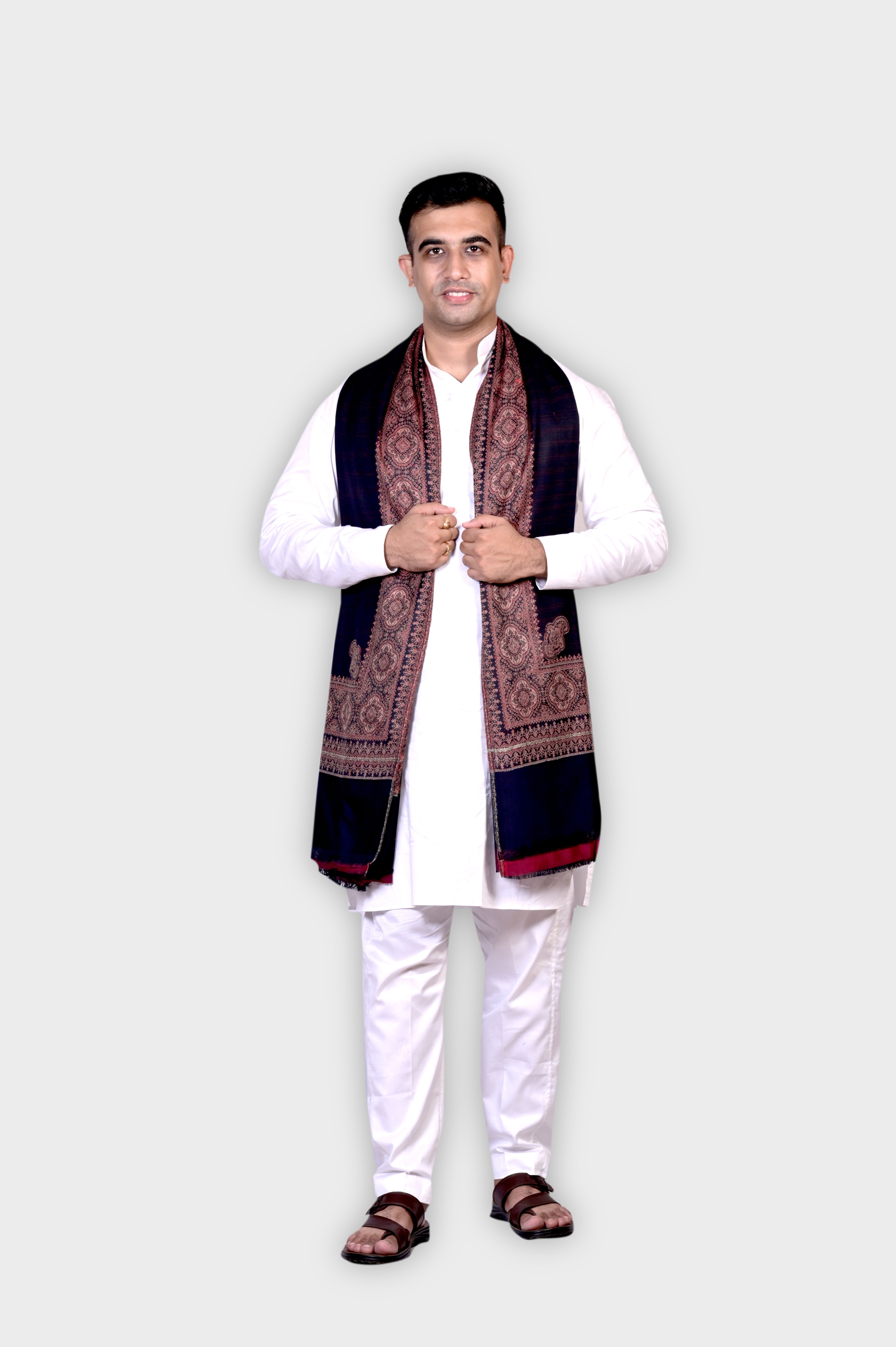 Allure Motifs Wool Woven Men, Women Shawl-picture-22