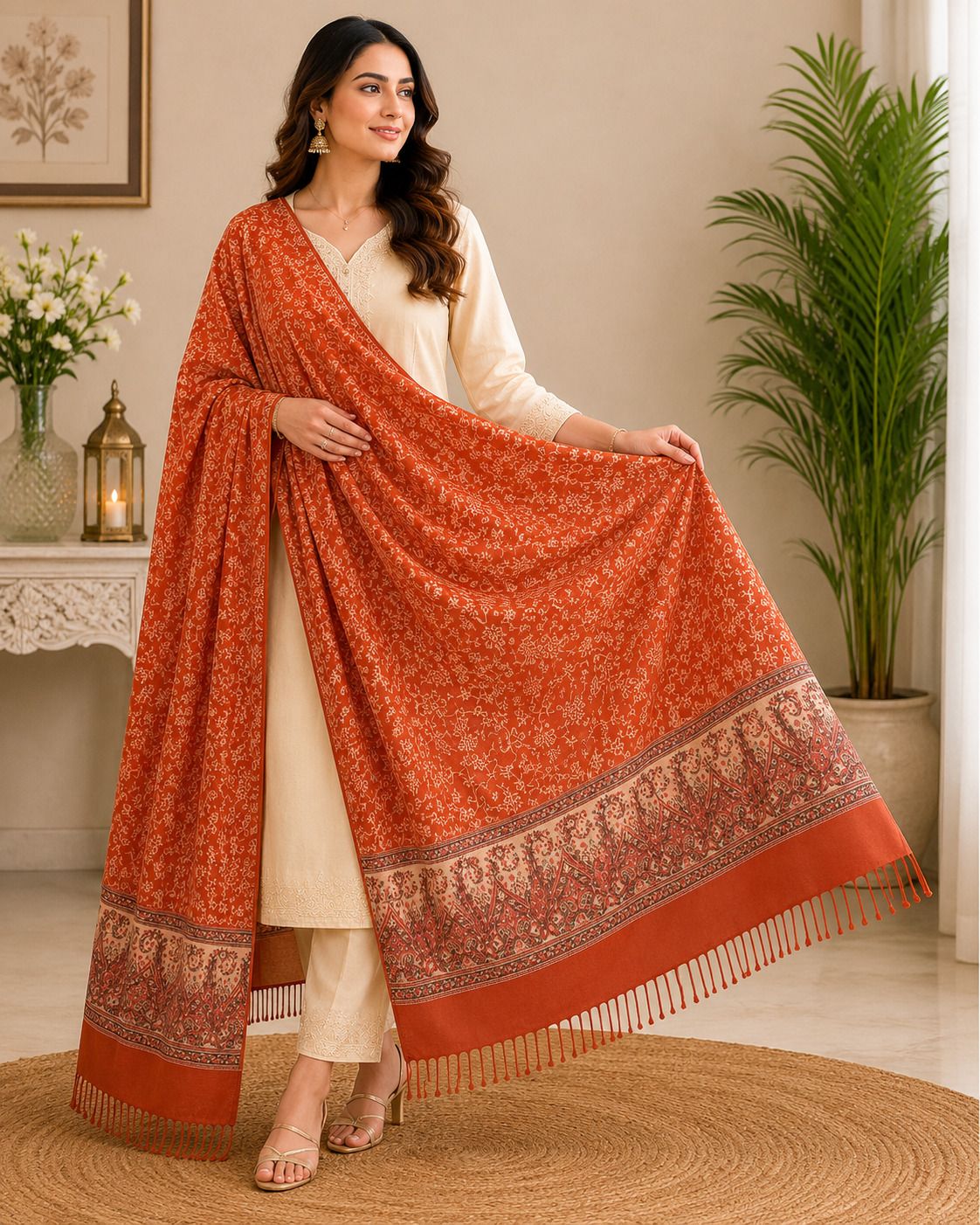 Tallit by enn dee Poly Wool Woven Women, Men Shawl-image-41