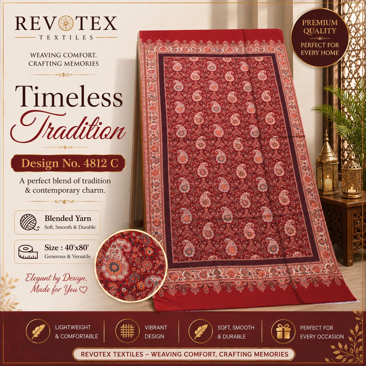 REVOTEX Acrylic Solid Men, Women Shawl-image-13