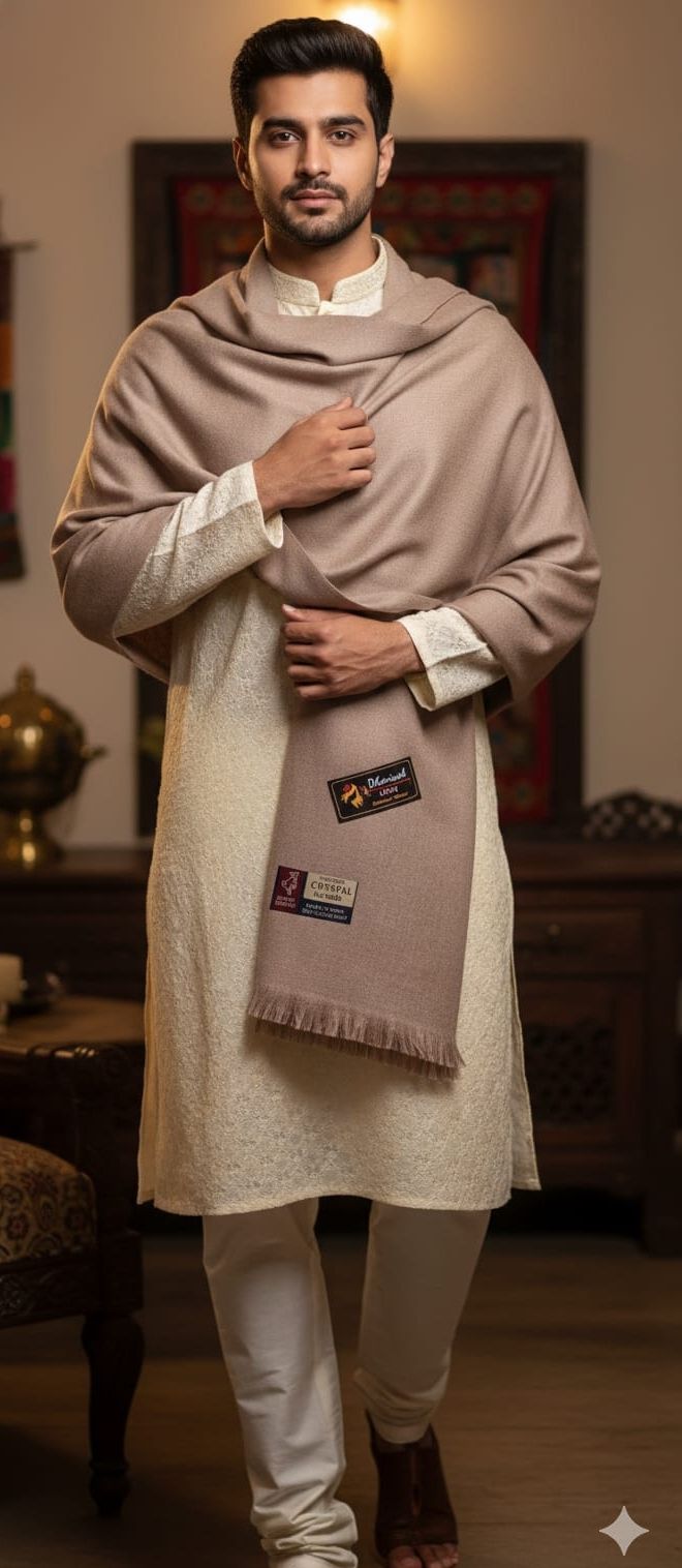 Mishthicreation Polyester Wool Blend Solid Men Shawl-picture-19