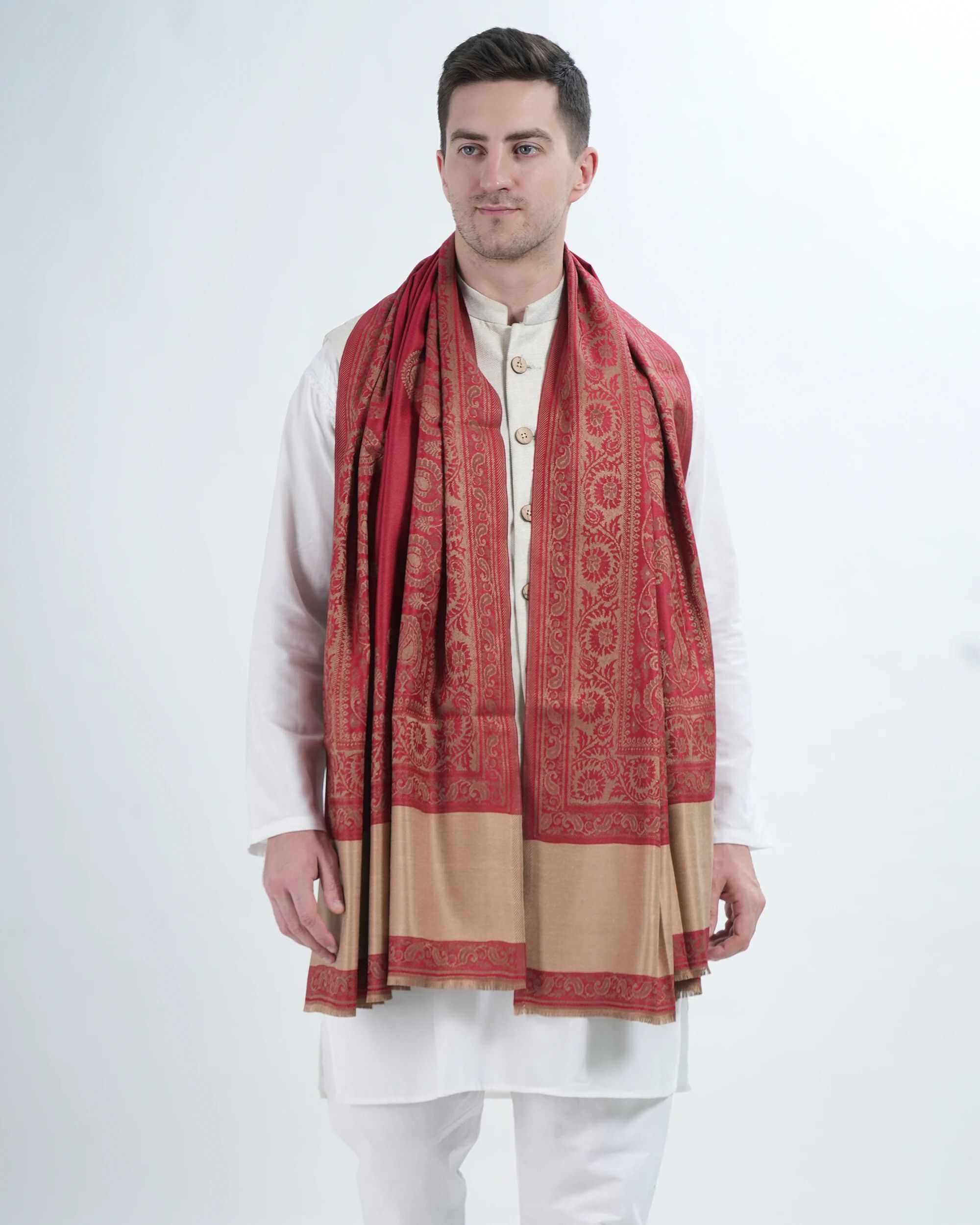 manra Wool Paisley Men Shawl-picture-25
